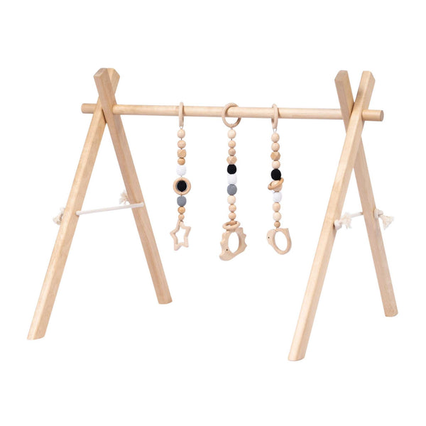 Houten Babygym Zwart-Wit