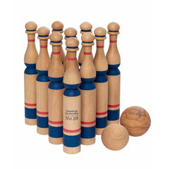 Houten Kegelspel Blauw