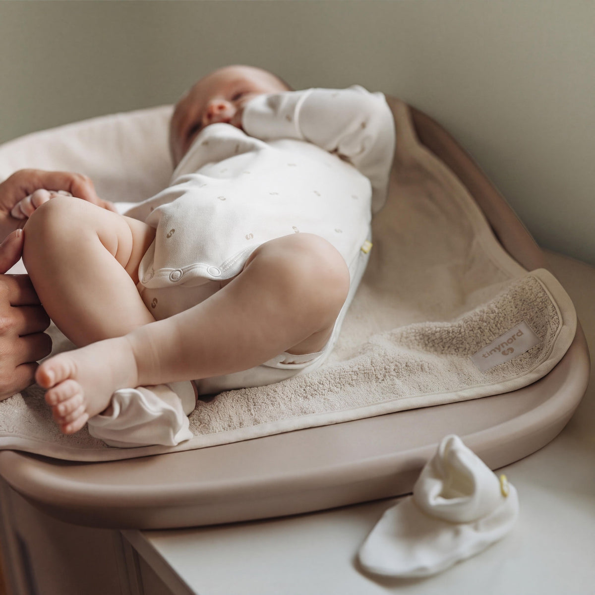Aankleedkussen handdoek baby beige – afbeelding 2