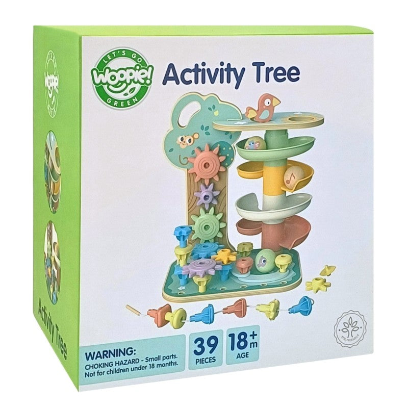Activiteitenboom montessori 4-in-1 met knikkerbaan – afbeelding 3