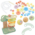 Activiteitenboom montessori 4-in-1 met knikkerbaan – afbeelding 4