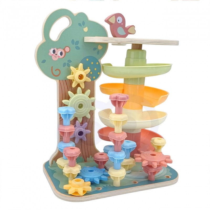 Activiteitenboom montessori 4-in-1 met knikkerbaan – afbeelding 5