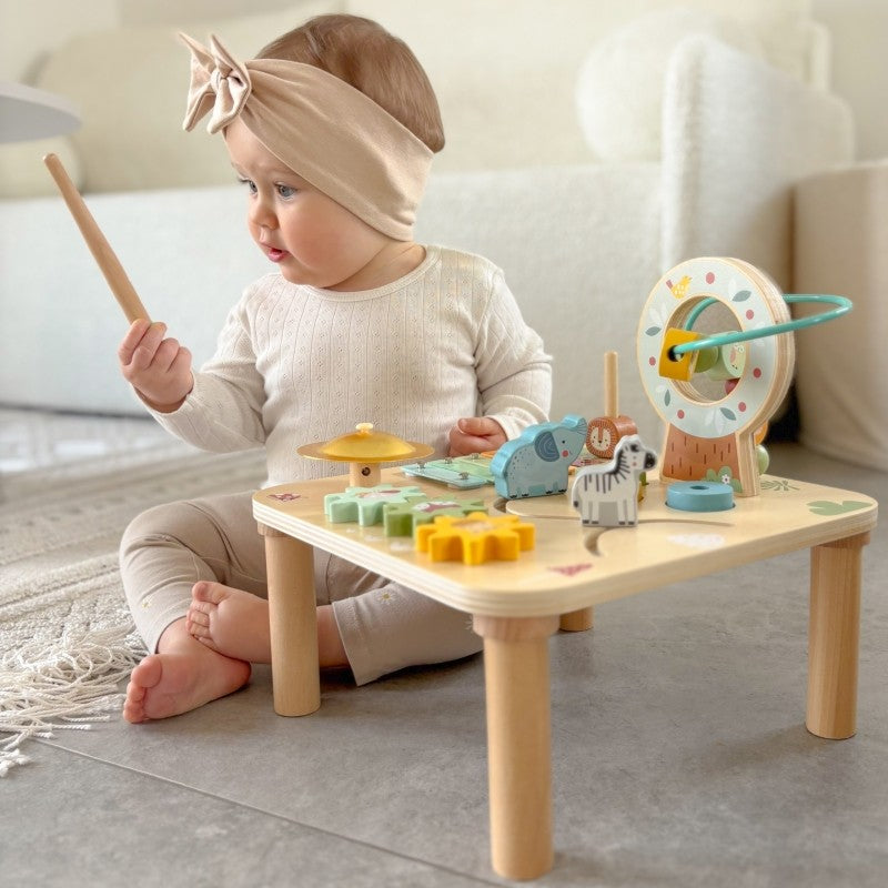 Activiteitentafel hout 5-in-1 met xylofoon en ballenbaan – afbeelding 11