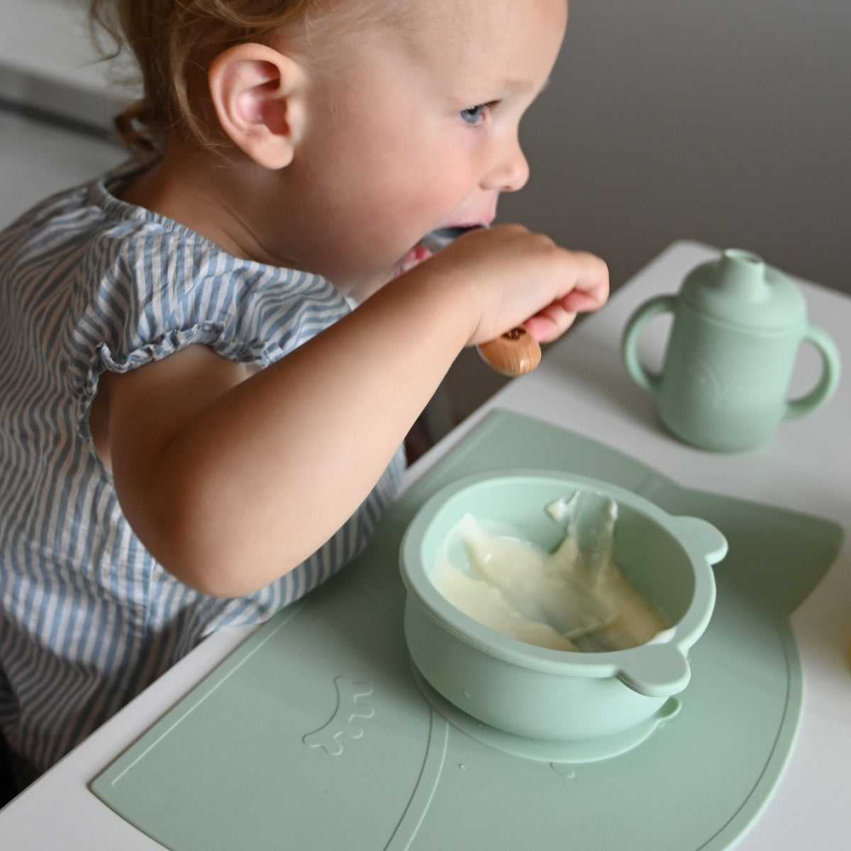 Siliconen babykommetje met zuignap beertje beige – afbeelding 5