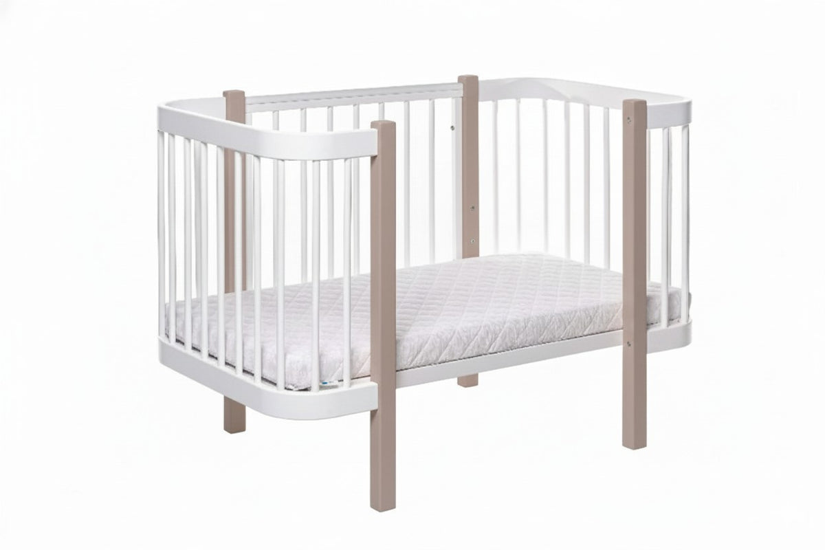 Babybed Elin met Matras Cappuccino Wit – afbeelding 3