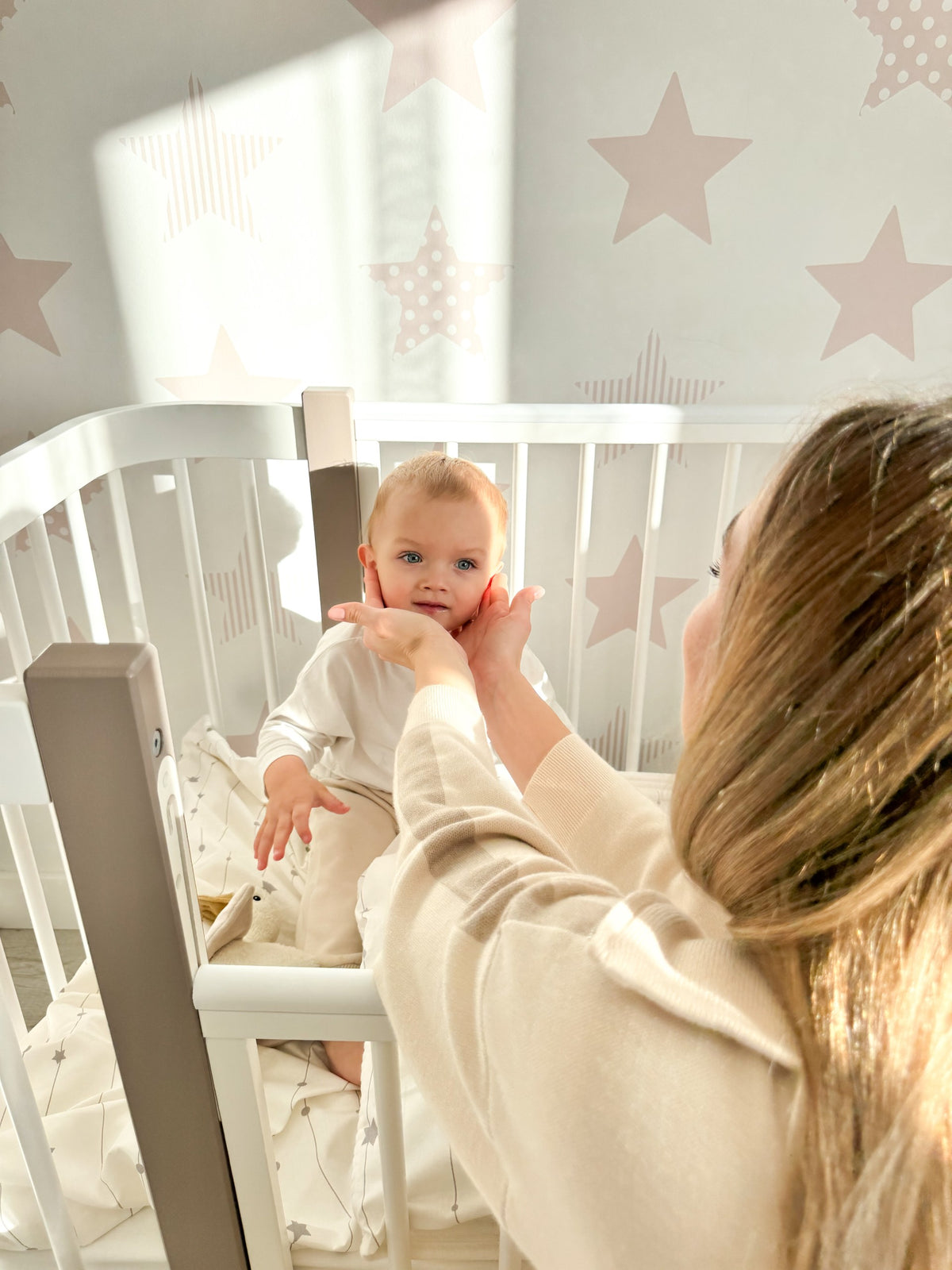 Babybed Elin met Matras Cappuccino Wit – afbeelding 5