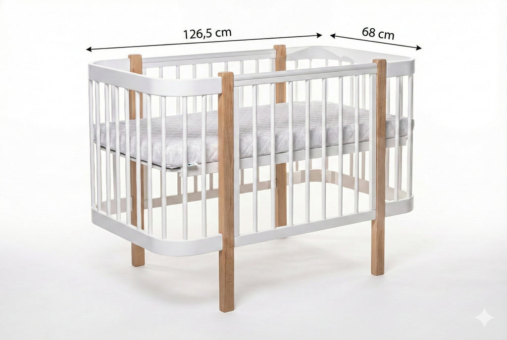Babybed Elin met Matras Naturel Wit – afbeelding 9