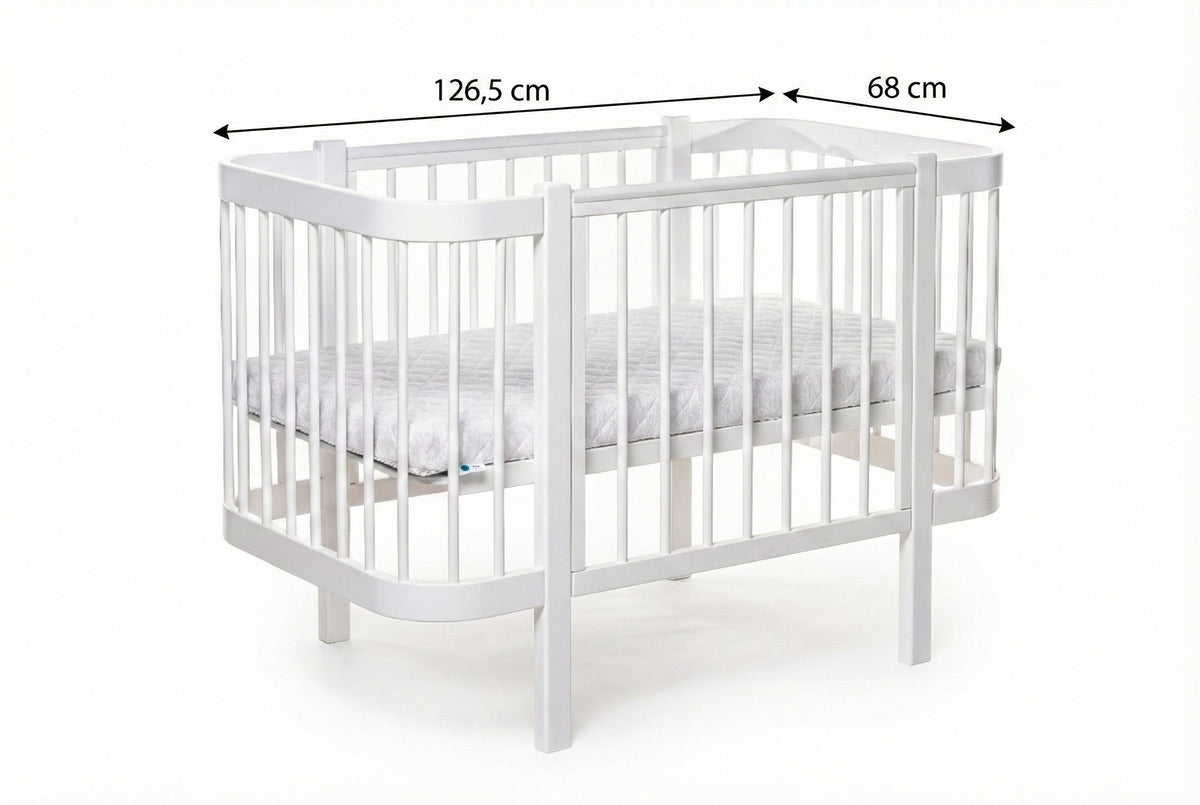 Babybed Elin met Matras Wit – afbeelding 6