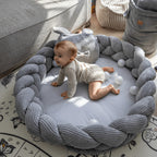 Babynestje met speelmat en vlecht grijs – afbeelding 5