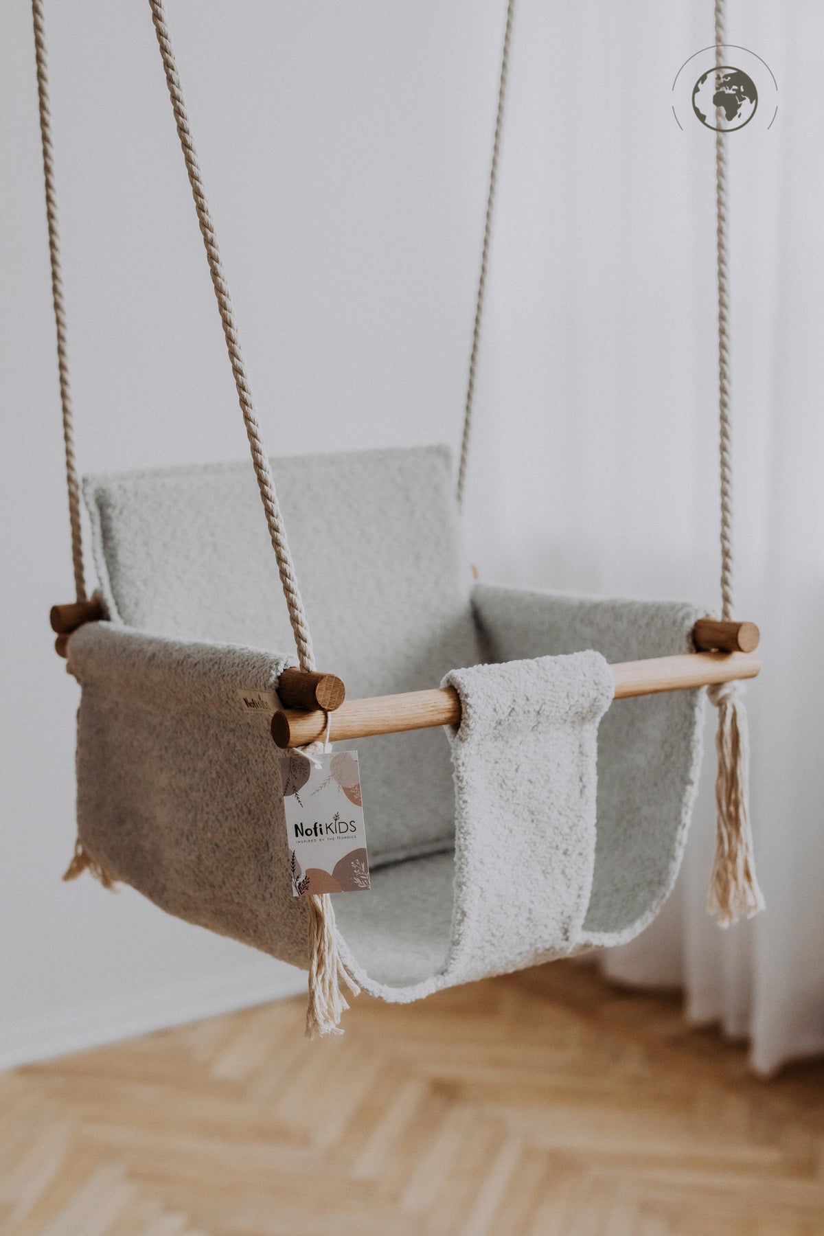 Babyschommel BaBi bouclé ijsgrijs – afbeelding 2