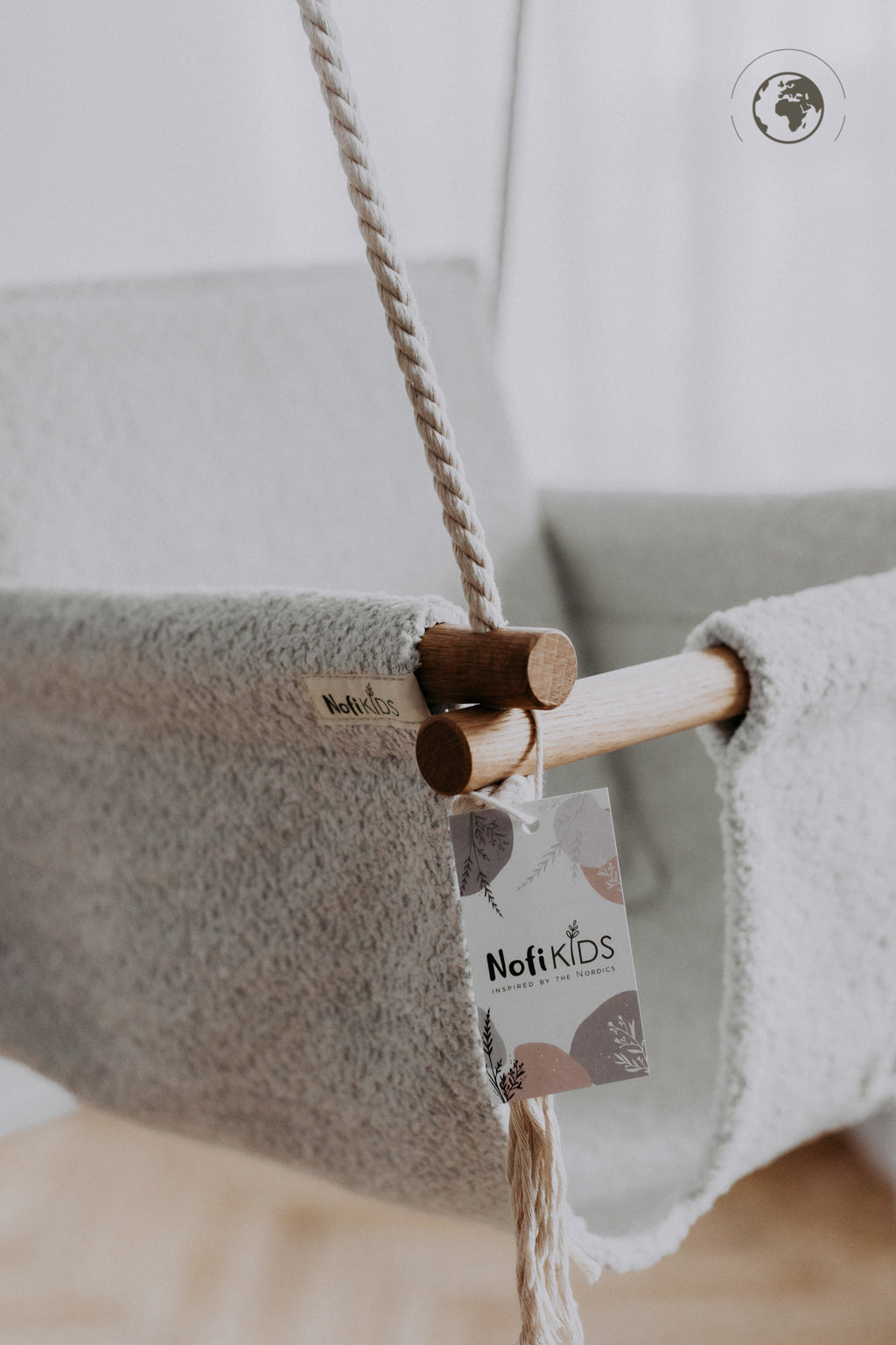 Babyschommel BaBi bouclé ijsgrijs – afbeelding 3