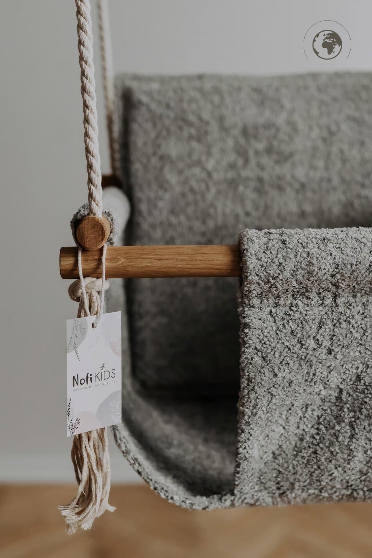 Babyschommel BaBi bouclé nachtgrijs – afbeelding 2