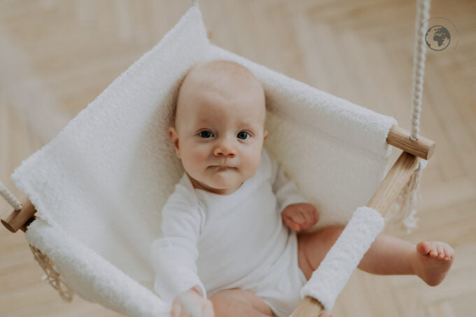 Babyschommel BaBi bouclé sneeuwwit – afbeelding 4