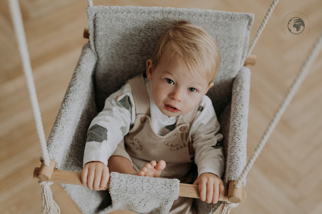 Babyschommel BaBi bouclé steengrijs – afbeelding 4