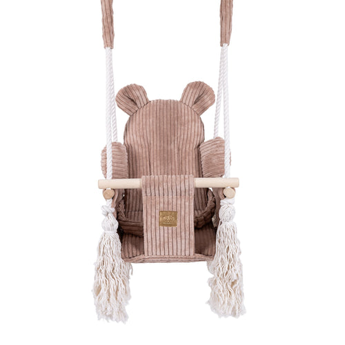 Babyschommel voor binnen teddy poederroze – afbeelding 2