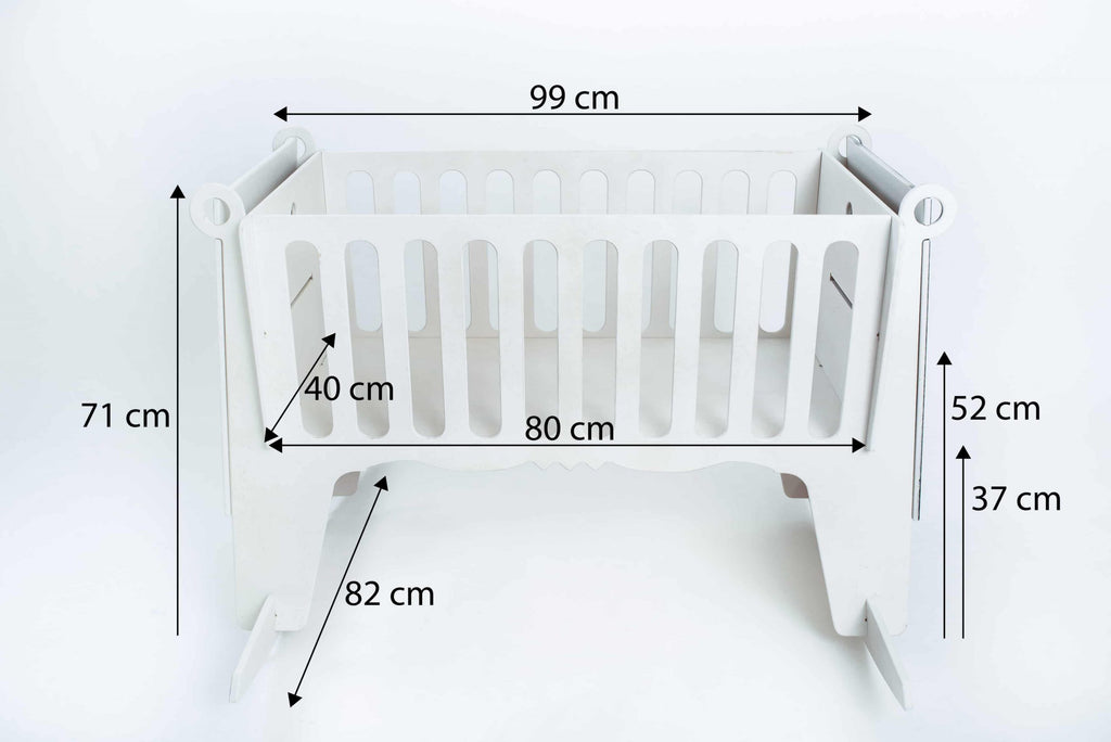 Babywieg berkenhout wit – afbeelding 3