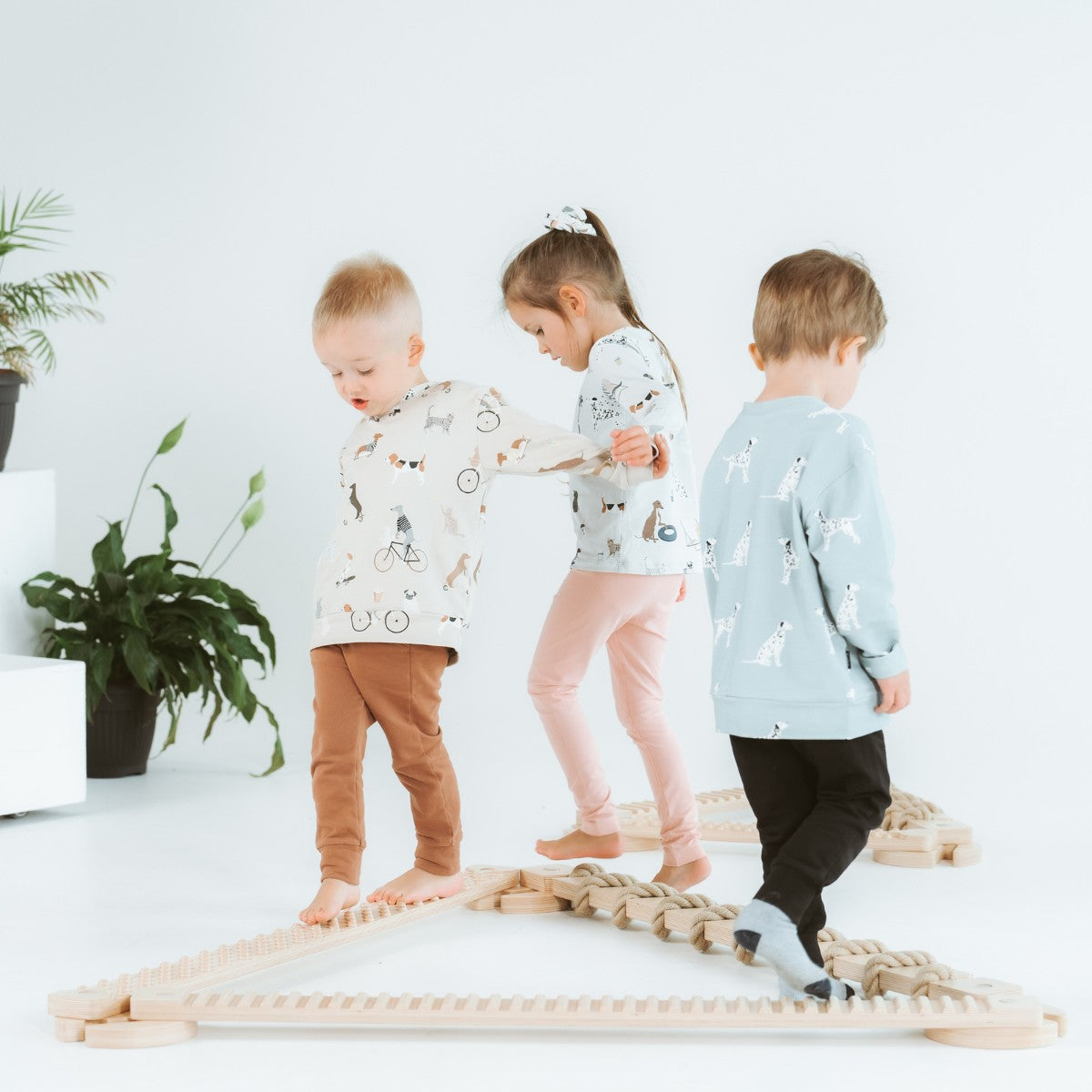 Balansbalk set TipiToo groot met jutetouw – afbeelding 2