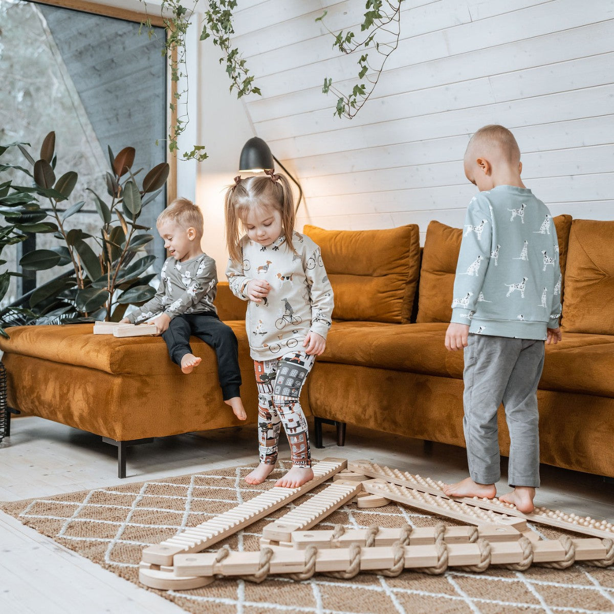 Balansbalk set TipiToo groot met jutetouw – afbeelding 3