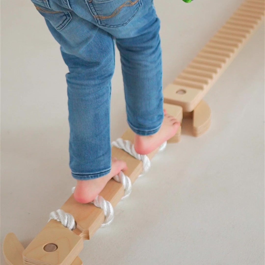 Balansbalk set TipiToo groot met wit touw – afbeelding 5