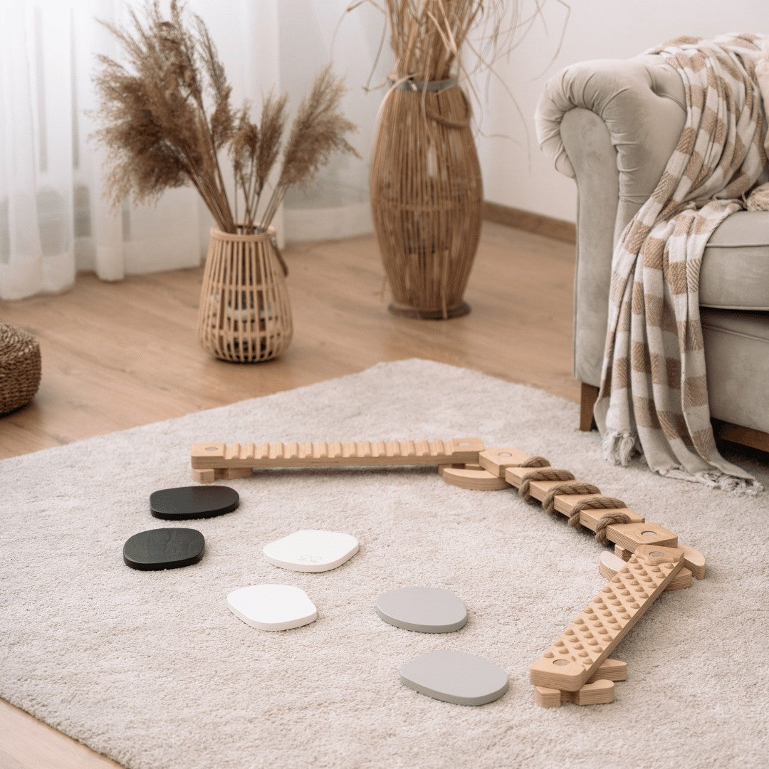 Houten balansstenen Tipi set van 6 grijs – afbeelding 10