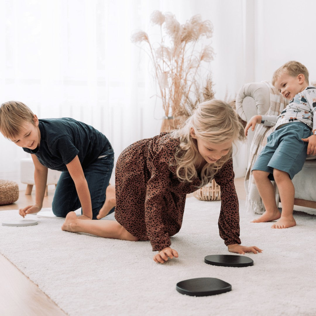 Houten balansstenen Tipi set van 6 grijs – afbeelding 6