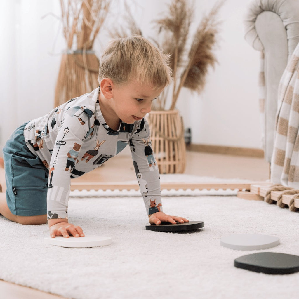 Houten balansstenen Tipi set van 6 grijs – afbeelding 7