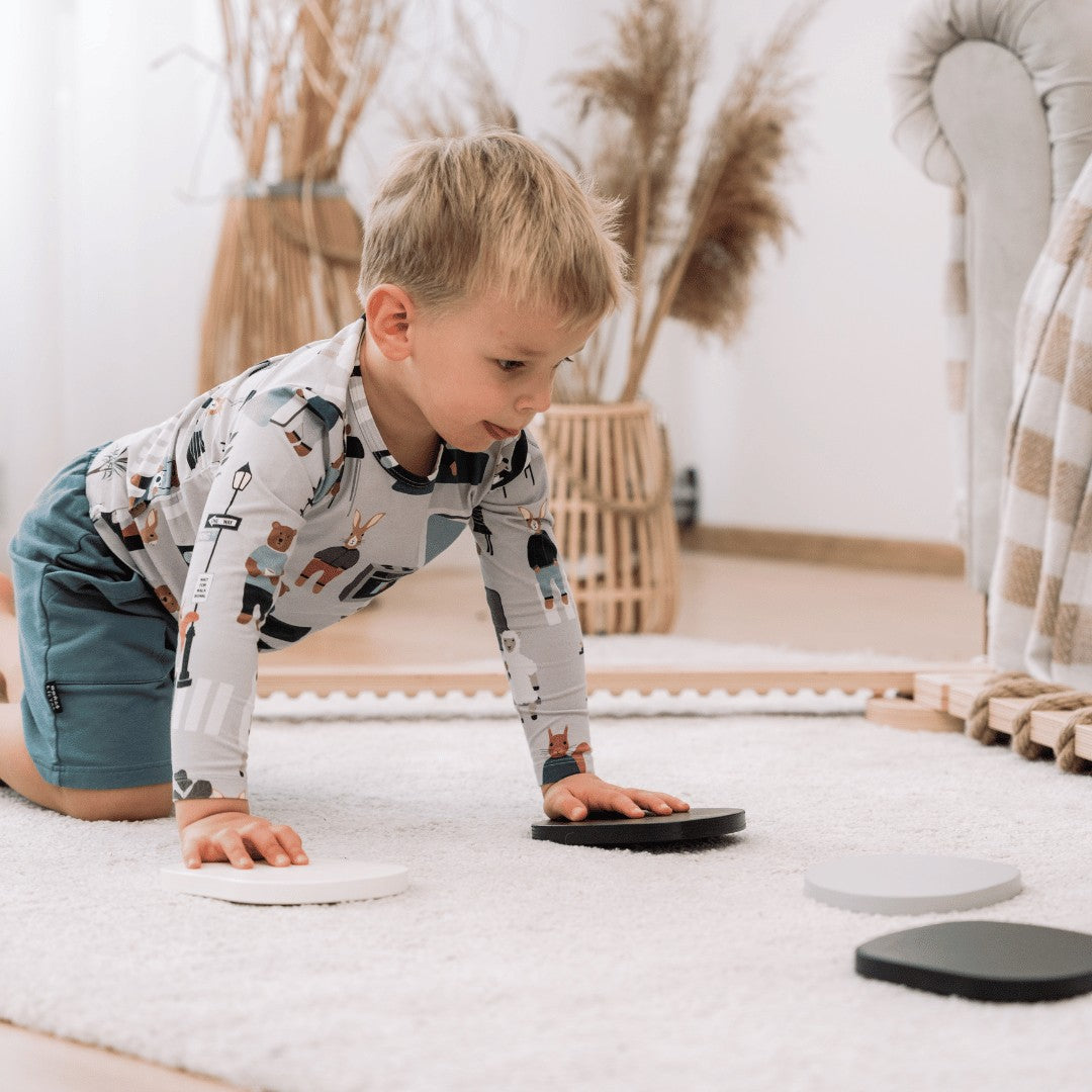 Houten balansstenen Tipi set van 6 grijs – afbeelding 7