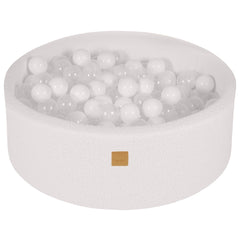 Ballenbak Rond Bouclé Wit 90x30