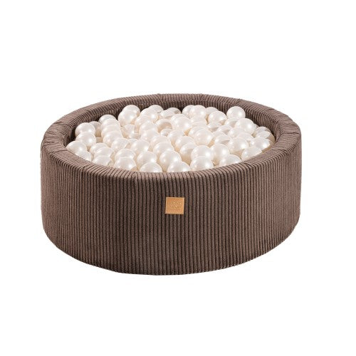 Ballenbak Rond Ribstof Bruin