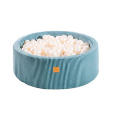 Ballenbak Rond Ribstof Turquoise
