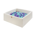 Ballenbak vierkant bouclé wit met Lila Mint
