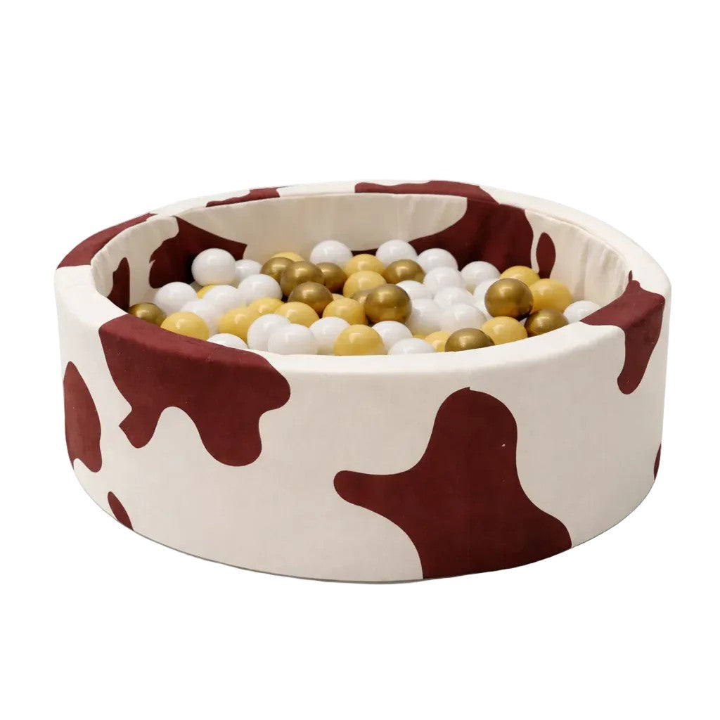 Ballenbak rond 90 cm koeienprint – 200 ballen