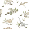 Behang kinderkamer – dino's in zachte kleuren – afbeelding 2