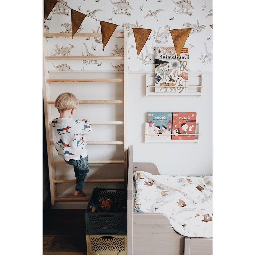 Behang kinderkamer – dino's in zachte kleuren – afbeelding 3