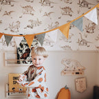 Behang kinderkamer – dino's in zachte kleuren – afbeelding 7