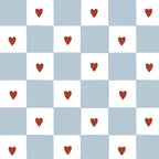 Behang kinderkamer – Franse ruit met hartjes – afbeelding 2