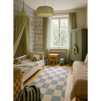Behang kinderkamer – Franse ruiten met sterren blauw – afbeelding 2