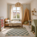 Behang kinderkamer – Franse ruiten met sterren blauw – afbeelding 3