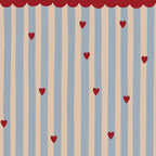 Behang kinderkamer – Franse strepen met hartjes – afbeelding 2