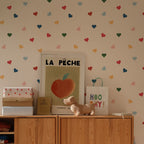 Behang kinderkamer – gekleurde hartjes