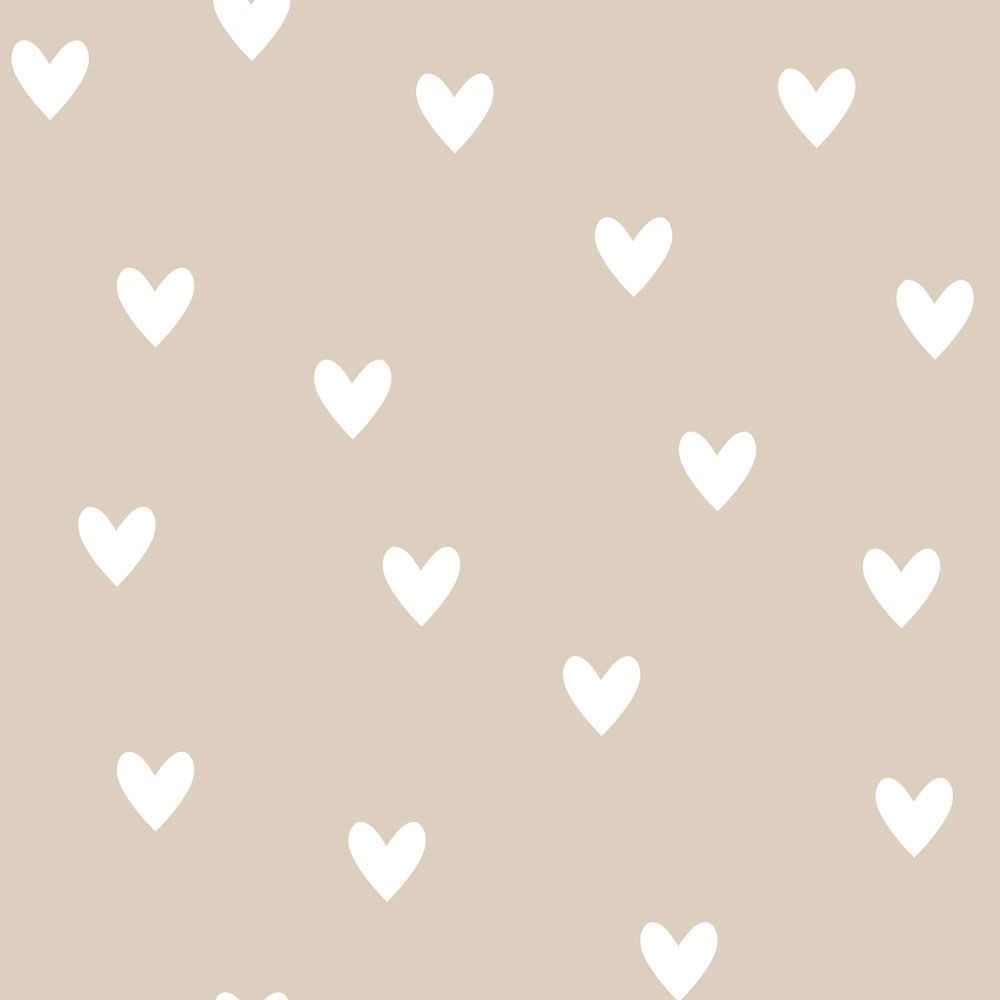 Behang kinderkamer – hartjes beige