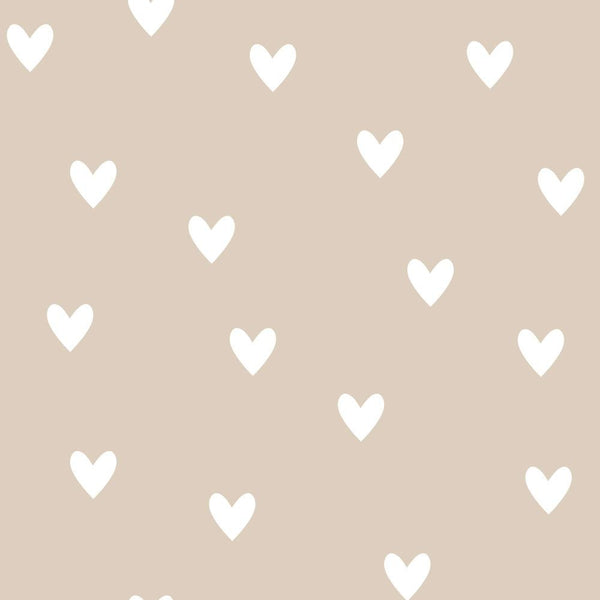 Behang Hartjes Beige