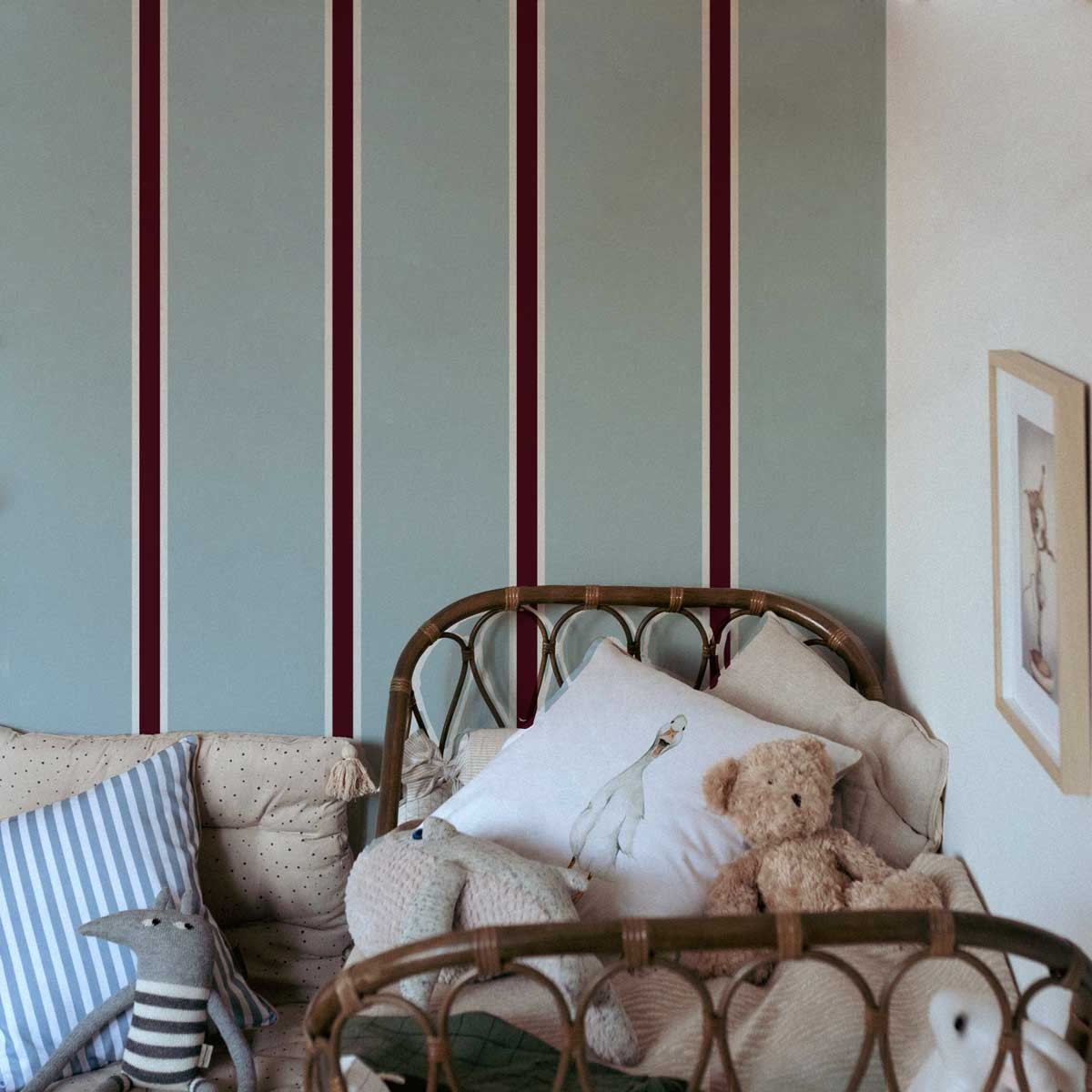 Behang kinderkamer – Maya strepen breed blauw