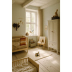 Behang kinderkamer – mini-ruit blauw en crème