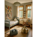 Behang kinderkamer – mini-ruit blauw en donkergroen – afbeelding 2