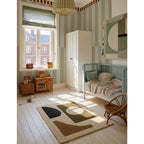 Behang kinderkamer – omgekeerde strepen blauw en groen – afbeelding 2