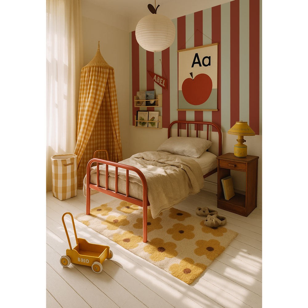 Behang kinderkamer – strepen blauw en rood