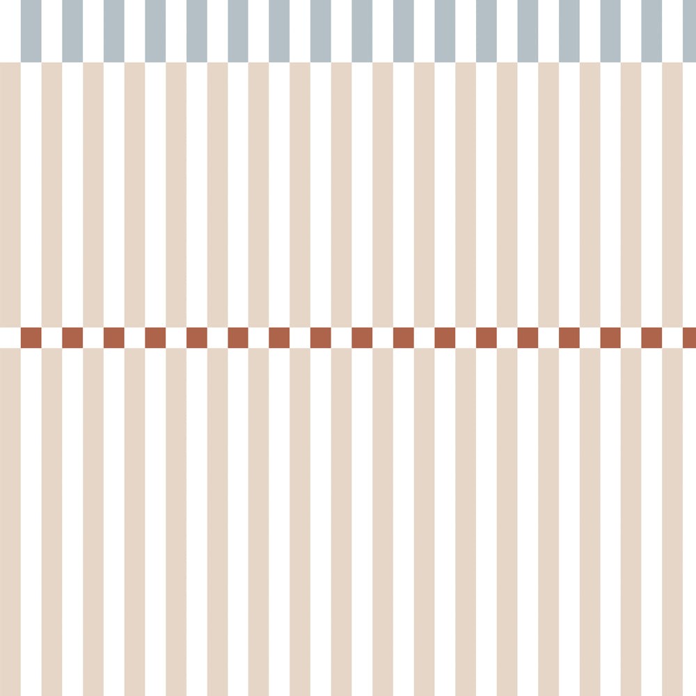 Behang kinderkamer – strepen Nostalgia blauw beige – afbeelding 2