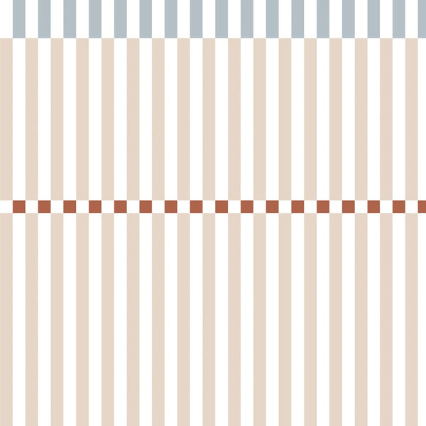 Behang Strepen Nostalgia Blauw en Beige