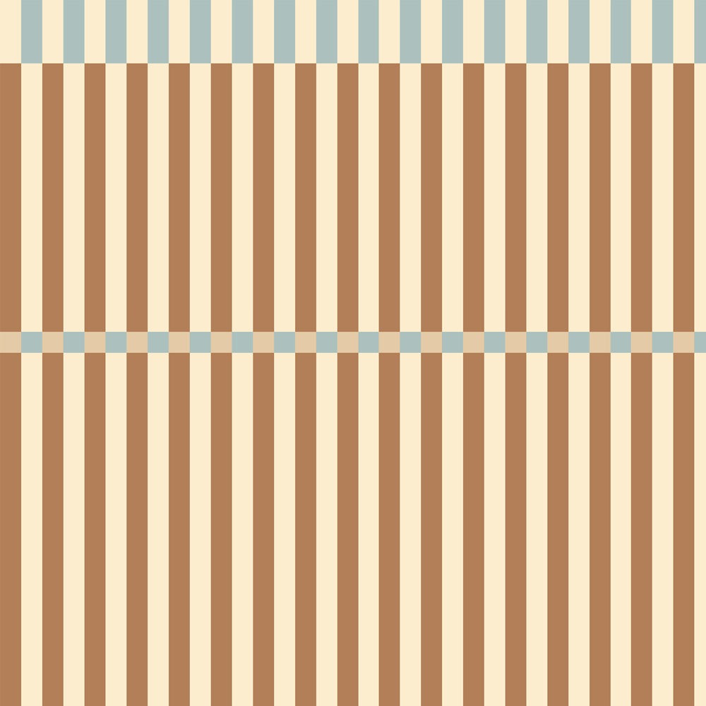 Behang kinderkamer – strepen Nostalgia bruin blauw – afbeelding 2